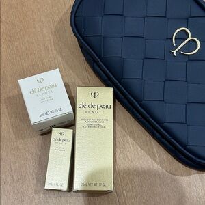 Clé de Peau Beauté Skincare Set with Blue Quilted Bag
